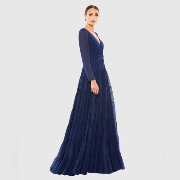 IEENA FOR MAC DUGGAL 55311 NWT
Faux Wrap Illusion Long Sleeve Tiered Gown - Picture 3 of 6